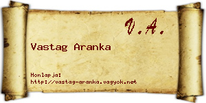 Vastag Aranka névjegykártya